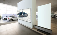 The BMW video wall in the showroom